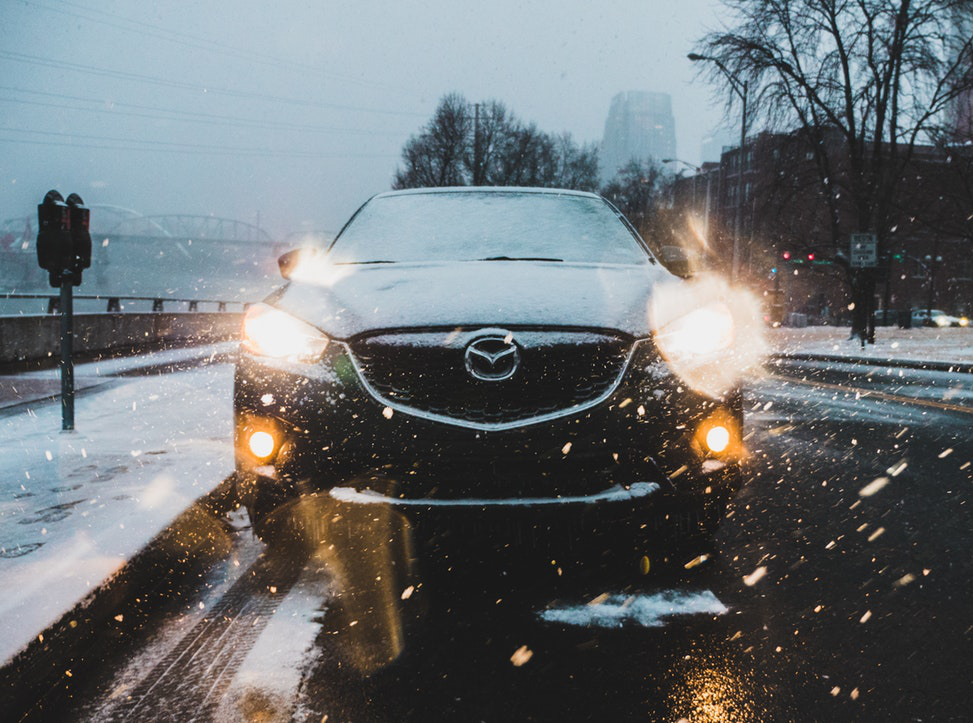 car driving on snow